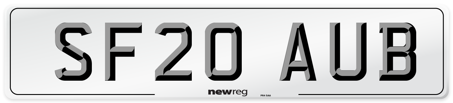 SF20 AUB Number Plate from New Reg